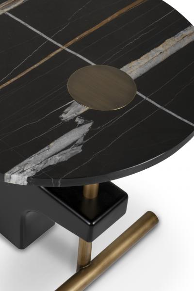  Greenapple Modern M Coffee Table Sahara Noir Marble Handmade in Portugal by Greenapple