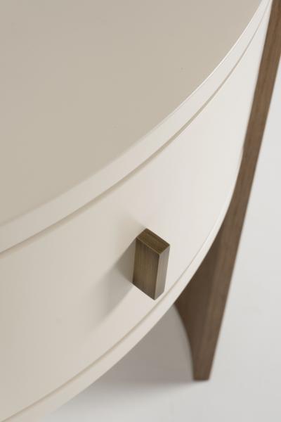  Greenapple Modern Mageru Nightstand Oak Brass Beige Leather Handmade Portugal Greenapple