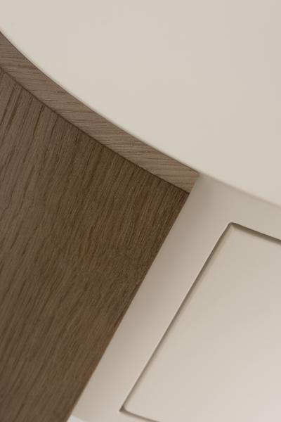  Greenapple Modern Mageru Nightstand Oak Brass Beige Leather Handmade Portugal Greenapple