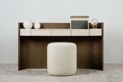 Greenapple Modern Mageru Vanity Table Oak Beige Leather Handmade in Portugal by Greenapple