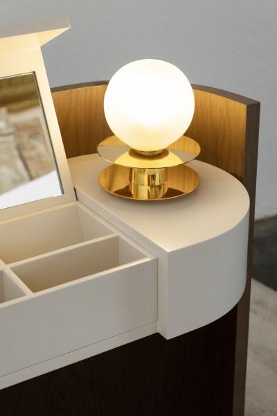 Greenapple Modern Mageru Vanity Table Oak Beige Leather Handmade in Portugal by Greenapple