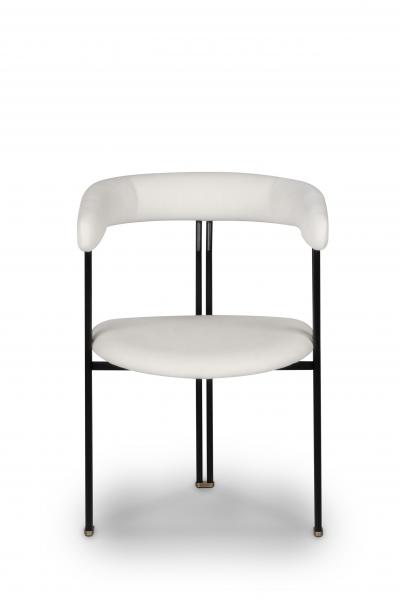  Greenapple Modern Maia Dining Chairs White Holly Hunt Fabric Handmade by Greenapple