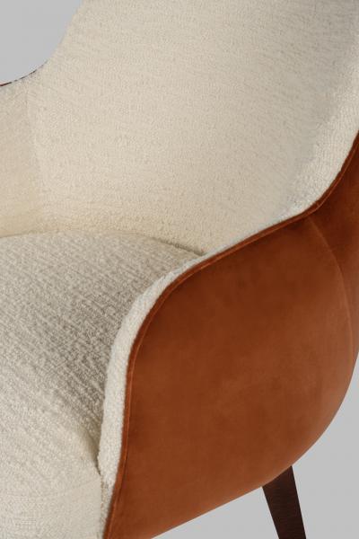  Greenapple Modern Margot Dining Chairs Beige Boucl Red Velvet Handmade by Greenapple