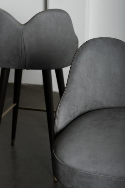  Greenapple Modern Mary Bar Stools Nubuck Leather Brass Handmade in Portugal by Greenapple