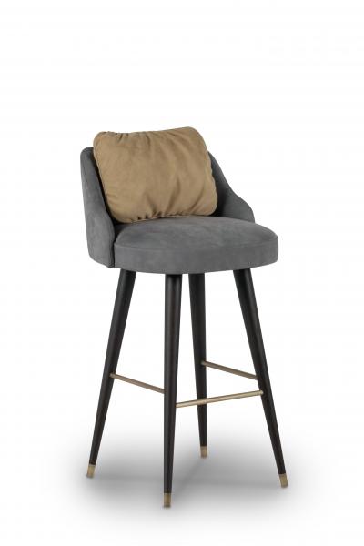  Greenapple Modern Mary Bar Stools Nubuck Leather Brass Handmade in Portugal by Greenapple