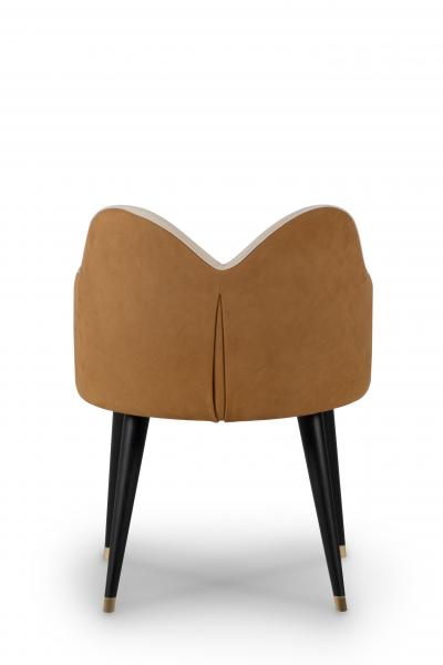  Greenapple Modern Mary Dining Chairs Caramel Velvet Leather Handmade Portugal Greenapple