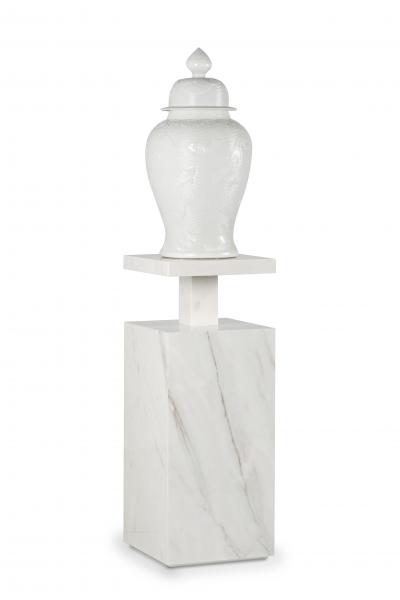  Greenapple Modern Monique Pedestal Sculpture Calacatta Marble Handmade Portugal Greenapple