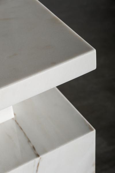  Greenapple Modern Monique Pedestal Sculpture Calacatta Marble Handmade Portugal Greenapple