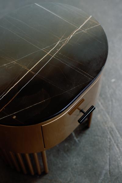  Greenapple Modern Mons Nightstand Bedside Table Marble Gold Handmade Portugal Greenapple