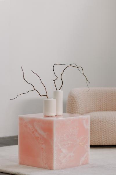  Greenapple Modern Onyx Cube Pink Onyx Handmade in Portugal by Greenapple