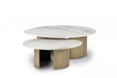  Greenapple Modern Set 2 Landscape Coffee Table Marble Handmade in Portugal by Greenapple
