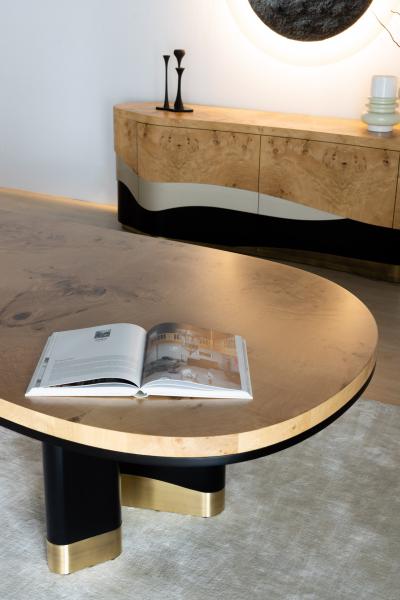  Greenapple Modern Sistelo Dining Table Oak Root Brass Handmade in Portugal by Greenapple