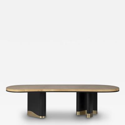  Greenapple Modern Sistelo Dining Table Oak Root Brass Handmade in Portugal by Greenapple