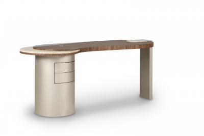  Greenapple Organic Modern Armona Desk Walnut Brass Onyx Handmade in Portugal by Greenapple