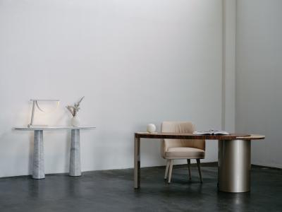  Greenapple Organic Modern Armona Desk Walnut Brass Onyx Handmade in Portugal by Greenapple