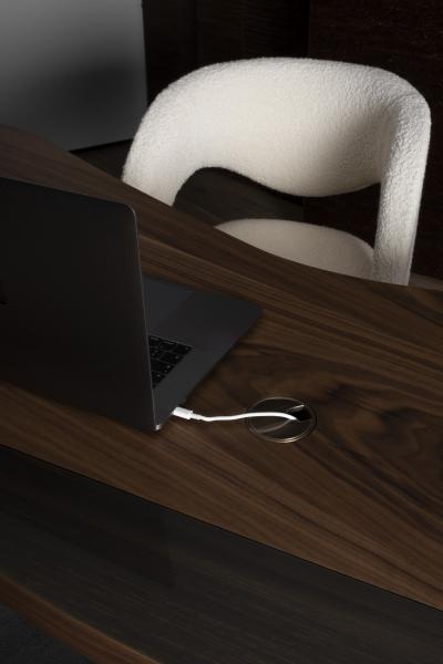  Greenapple Organic Modern Armona Desk Walnut Brass Onyx Handmade in Portugal by Greenapple