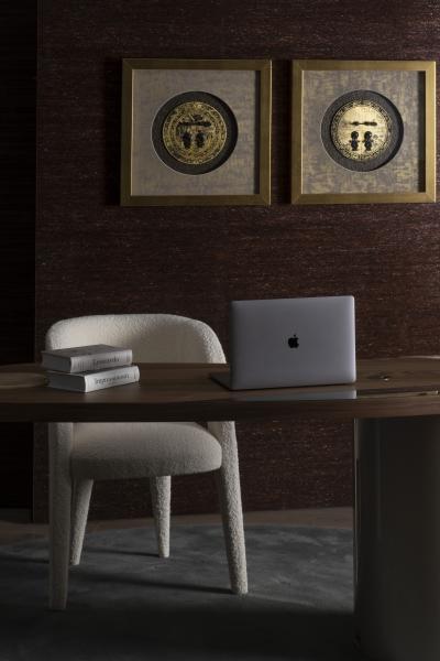  Greenapple Organic Modern Armona Desk Walnut Brass Onyx Handmade in Portugal by Greenapple