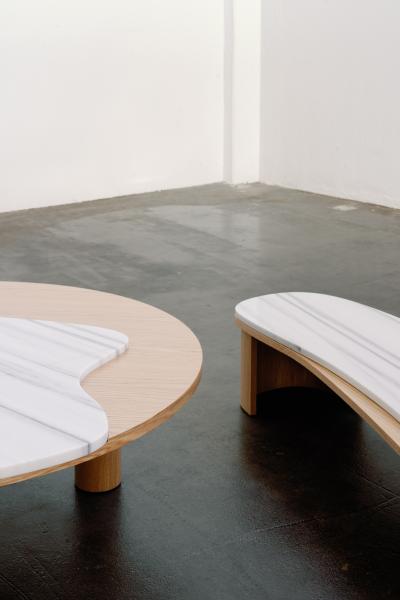  Greenapple Organic Modern Bordeira Coffee Table Lasa Venato Marble Handmade by Greenapple