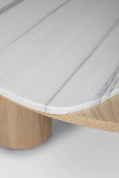  Greenapple Organic Modern Bordeira Coffee Table Lasa Venato Marble Handmade by Greenapple