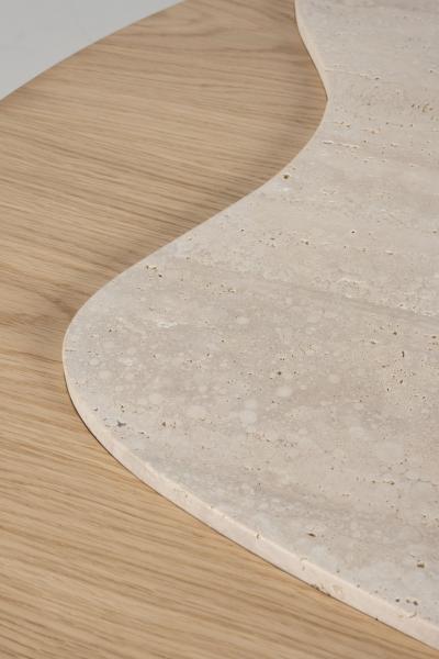 Greenapple Organic Modern Bordeira Coffee Table Travertine Marble Handmade by Greenapple