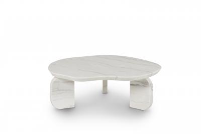 Greenapple Organic Modern Dornes Coffee Table Calacatta Marble Handmade by Greenapple