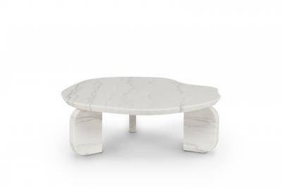 Greenapple Organic Modern Dornes Coffee Table Calacatta Marble Handmade by Greenapple