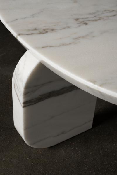 Greenapple Organic Modern Dornes Coffee Table Calacatta Marble Handmade by Greenapple