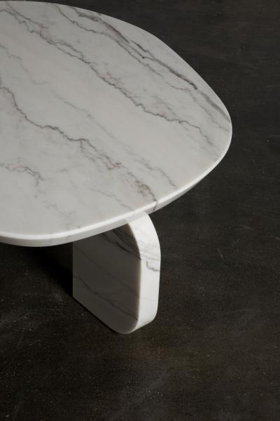 Greenapple Organic Modern Dornes Coffee Table Calacatta Marble Handmade by Greenapple