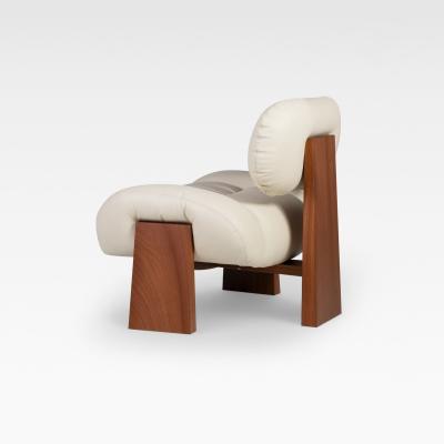 Greenapple Sense Leather Lounge Chair Light Beige Handmade in Portugal by Greenapple