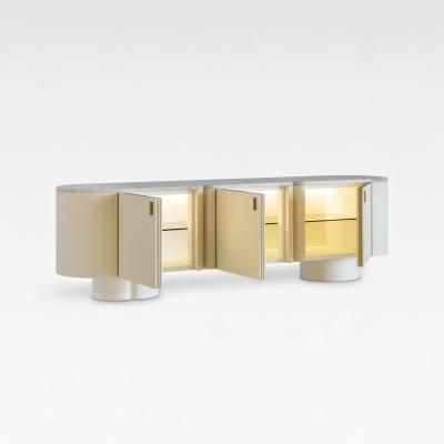  Greenapple Socalco Leather Sideboard Marble Top Handmade in Portugal by Greenapple
