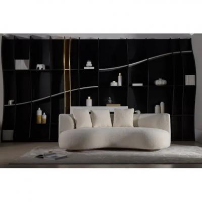  Greenapple Twins Curved Sofa Beige Boucl 