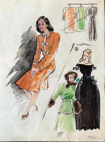  Gret Kalous Scheffer Mid Century Fashion Designs by Austrian Female Illustrator