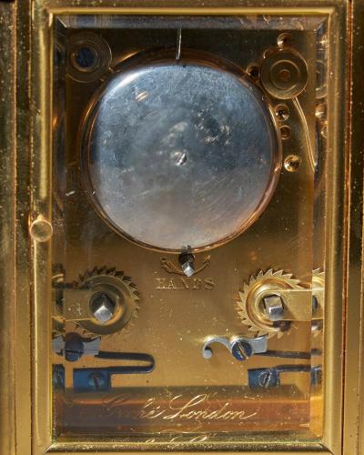  Groh Striking 19th Century Carriage Clock with a Gilt Brass Corniche Case by Groh 