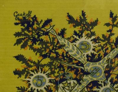  Grokoff Extremely Fine Mid Century French Tapestry Design and Signed by Grokoff