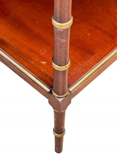  Grosfeld House 1940S FAUX BAMBOO TRIPLE TIER TABLES WITH GILT BALLS TRIM BY GROSFELD HOUSE