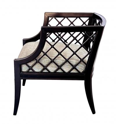  Grosfeld House 1940s Grosfeld House Brown Lacquered Lattice work Lounge Chair
