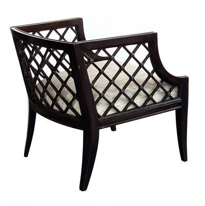  Grosfeld House 1940s Grosfeld House Brown Lacquered Lattice work Lounge Chair