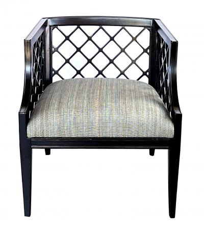  Grosfeld House 1940s Grosfeld House Brown Lacquered Lattice work Lounge Chair