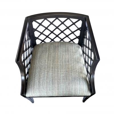  Grosfeld House 1940s Grosfeld House Brown Lacquered Lattice work Lounge Chair