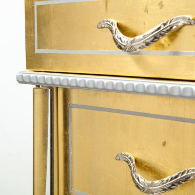  Grosfeld House 1940s Hollywood White Yellow Gilt and Lucite Side End Table by Grosfeld House