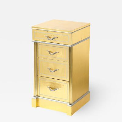  Grosfeld House 1940s Hollywood White Yellow Gilt and Lucite Side End Table by Grosfeld House