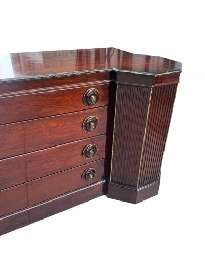 Grosfeld House ART DECO PAIR OF GROSFELD HOUSE MAHOGANY GILT WOOD BEAD TRIMMED BACHLOR CHESTS