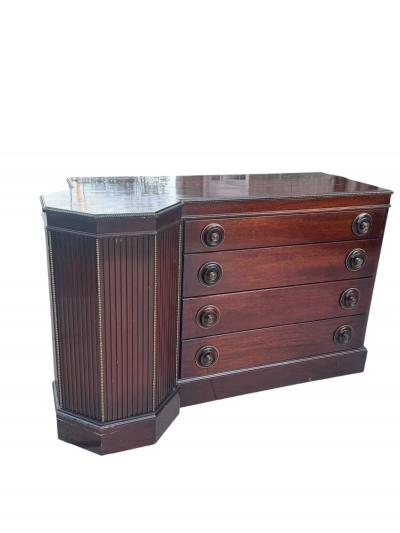  Grosfeld House ART DECO PAIR OF GROSFELD HOUSE MAHOGANY GILT WOOD BEAD TRIMMED BACHLOR CHESTS