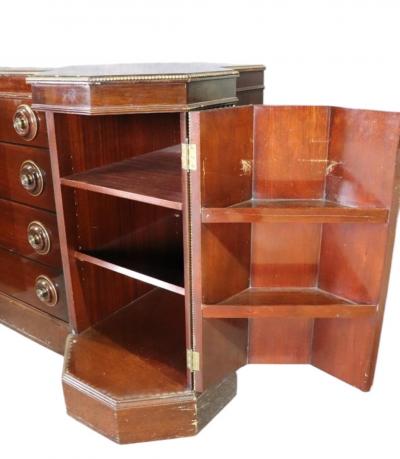  Grosfeld House ART DECO PAIR OF GROSFELD HOUSE MAHOGANY GILT WOOD BEAD TRIMMED BACHLOR CHESTS