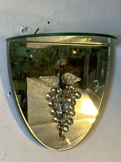  Grosfeld House ART DECO PAIR OF MIRRORED GLASS ACCENT SHELVES IN THE MANNER OF GROSFELD HOUSE