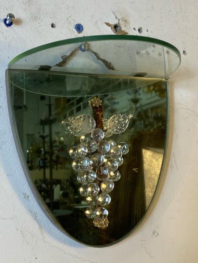  Grosfeld House ART DECO PAIR OF MIRRORED GLASS ACCENT SHELVES IN THE MANNER OF GROSFELD HOUSE