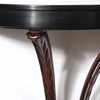  Grosfeld House Art Deco Ebonized Walnut Wall Console W Acanthus Supports by Grosfeld House