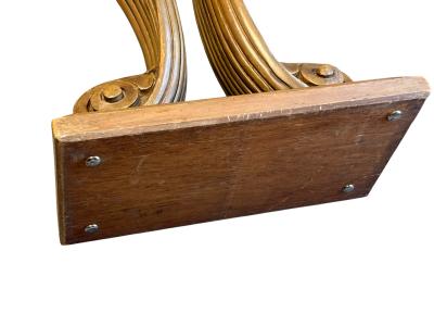  Grosfeld House CLASSIC HOLLYWOOD GROSFELD HOUSE CARVED WOOD PLUME SIDE TABLES CONSOLE PAIR