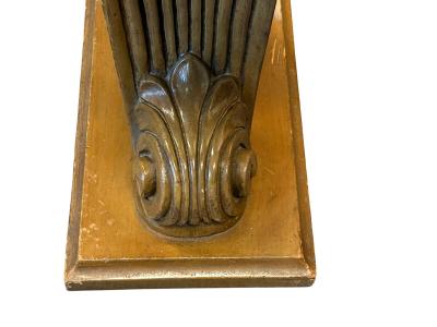  Grosfeld House CLASSIC HOLLYWOOD GROSFELD HOUSE CARVED WOOD PLUME SIDE TABLES CONSOLE PAIR