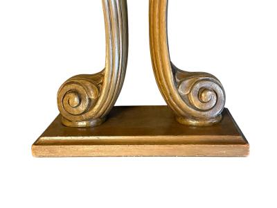  Grosfeld House CLASSIC HOLLYWOOD GROSFELD HOUSE CARVED WOOD PLUME SIDE TABLES CONSOLE PAIR